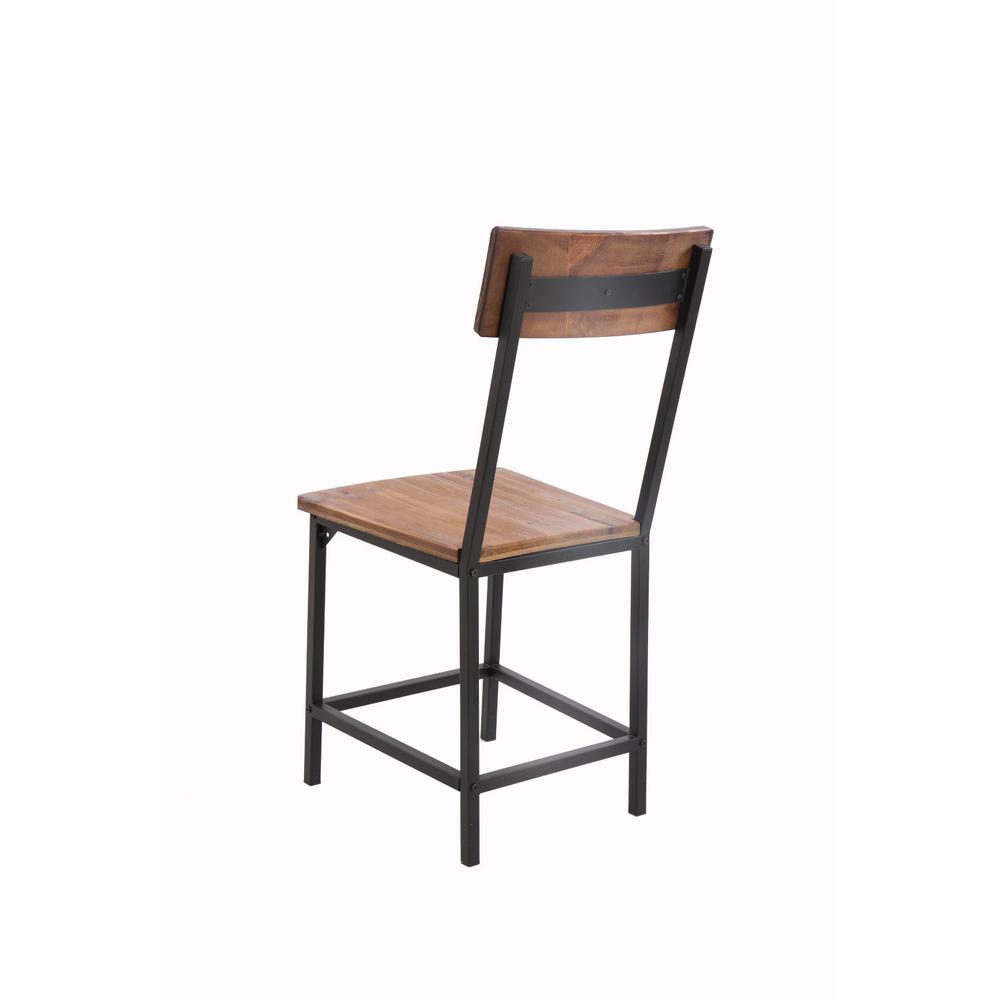 Dining Chair W/Reclaimed Wood  Seat & Back, Set Of 2
