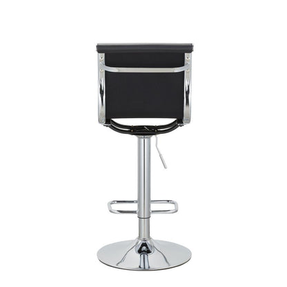 (37'' ~ 45.5'')H Adjustable Pu Bar Stool With Chrome Leg, Set Of 2