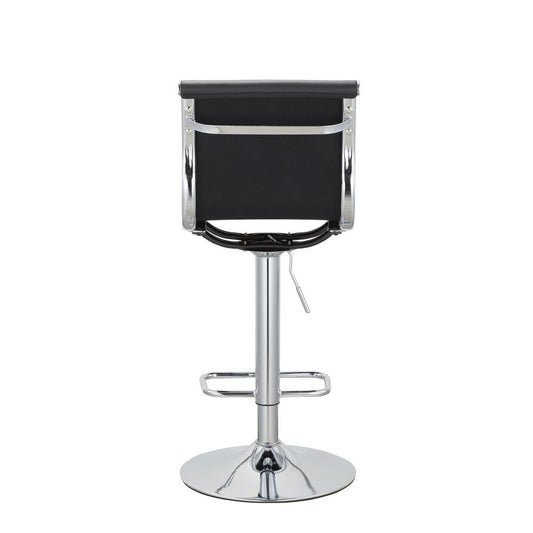 (37'' ~ 45.5'')H Adjustable Pu Bar Stool With Chrome Leg, Set Of 2