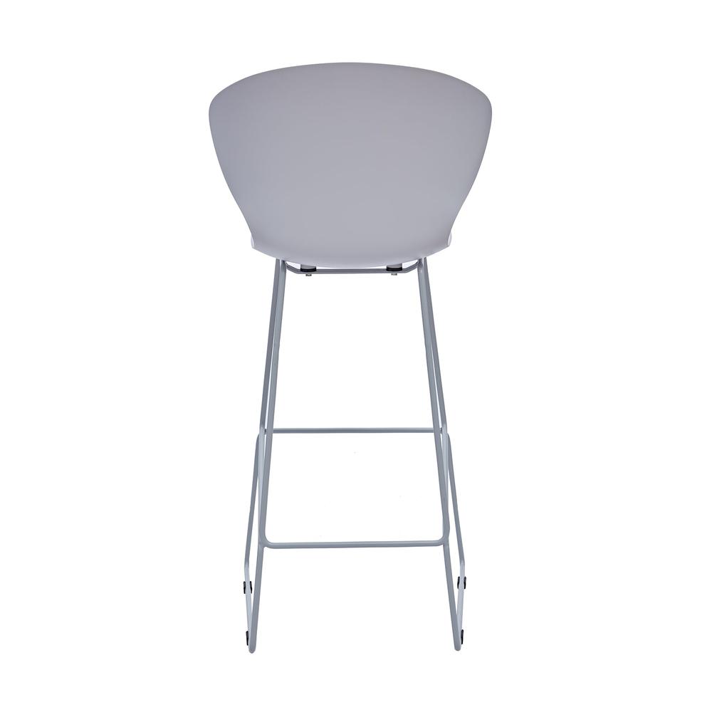 Midcentury Polypropylene Bar Stool With Metal Legs, Set Of 2