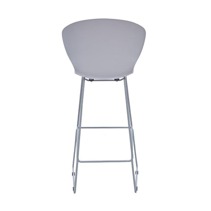 Midcentury Polypropylene Bar Stool With Metal Legs, Set Of 2