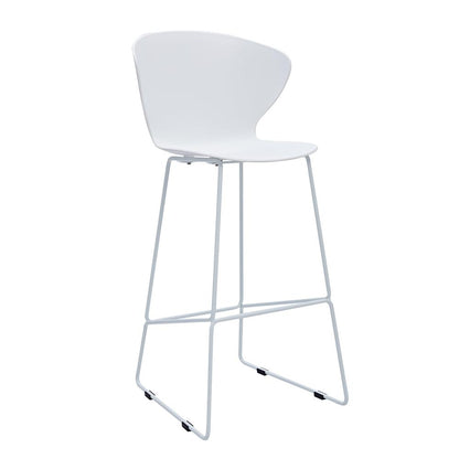 Midcentury Polypropylene Bar Stool With Metal Legs, Set Of 2