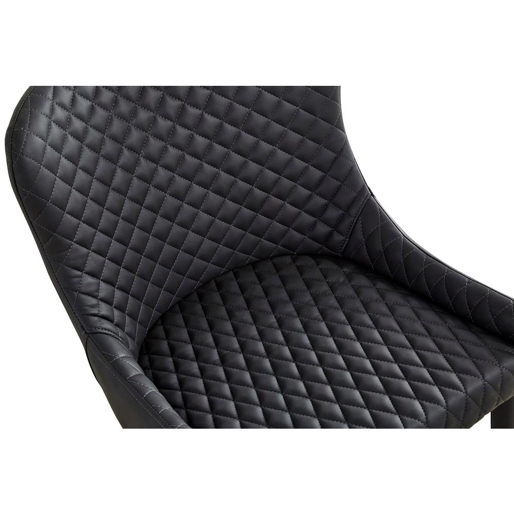 Upholstered Dining Chair With Tufted Seat , Dark Gray, Set Of 4