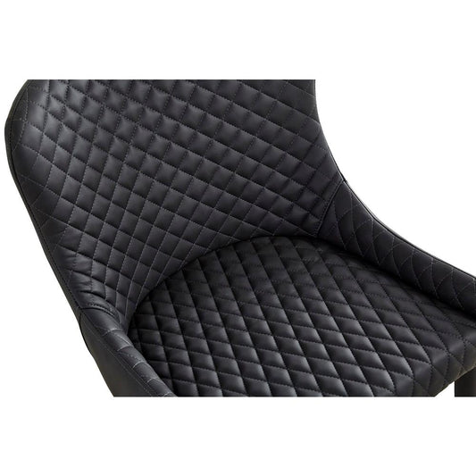 Upholstered Dining Chair With Tufted Seat , Dark Gray, Set Of 4