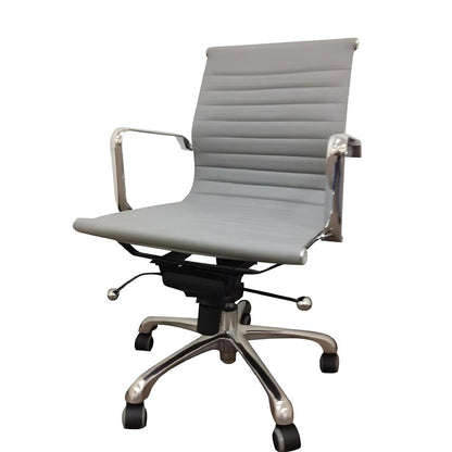 Low Back Leatherette Office Chair W/ Recliner, Locks, Swivel