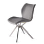 Dining Chair W/ Gray Seat And Chrome Legs, Set Of 4