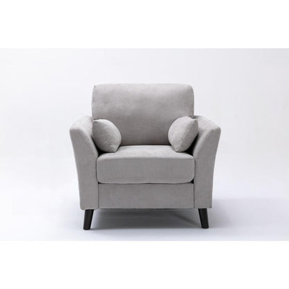 Damian Light Gray Velvet Fabric Chair