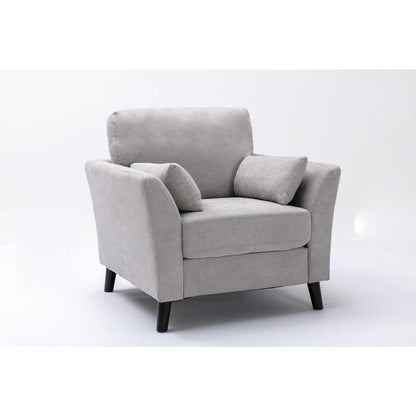 Damian Light Gray Velvet Fabric Chair