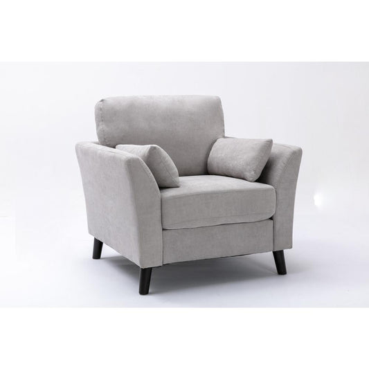 Damian Light Gray Velvet Fabric Chair