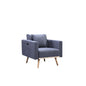 Easton Dark Gray Linen Fabric Chair with USB Charging Ports Pockets & Pillows