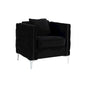 Bayberry Black Velvet Chair with 1 Pillow