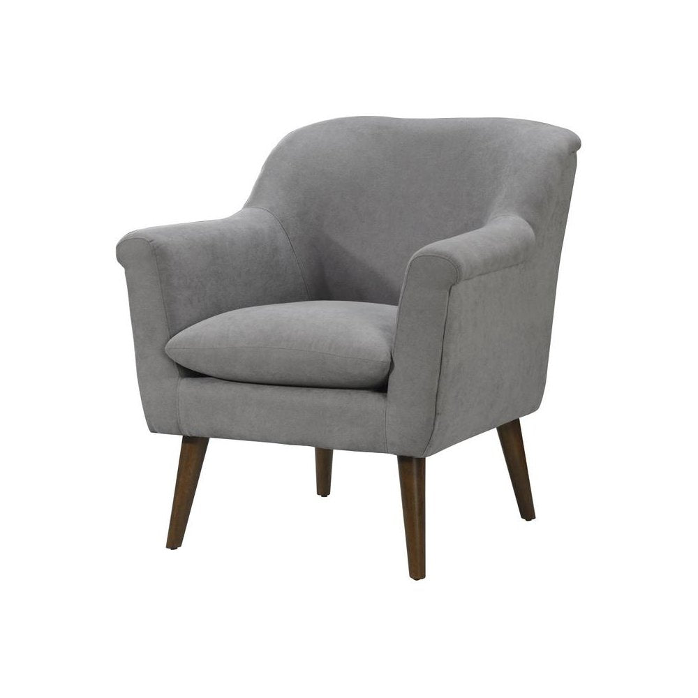 Shelby Steel Gray Woven Fabric Armchair