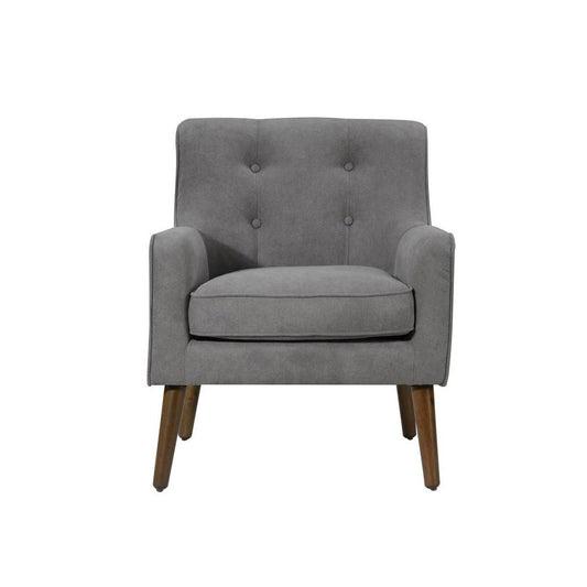 Ryder Mid Century Modern Gray Woven Fabric Tufted Armchair