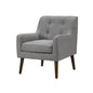 Ryder Mid Century Modern Steel Gray Woven Fabric Tufted Armchair