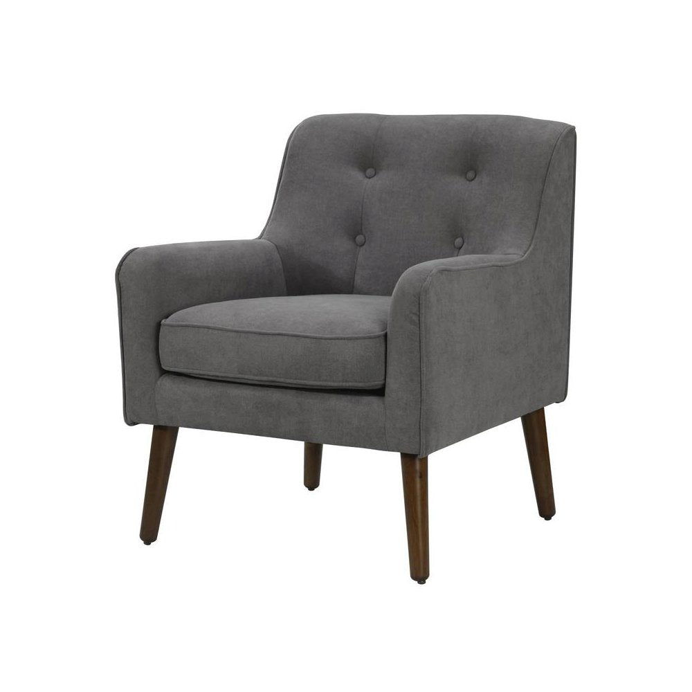 Ryder Mid Century Modern Gray Woven Fabric Tufted Armchair