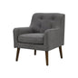 Ryder Mid Century Modern Gray Woven Fabric Tufted Armchair