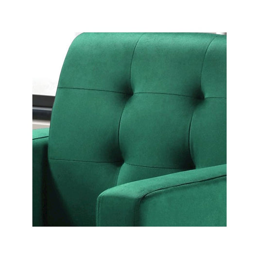 Hale Green Velvet Accent Armchair with Tufting