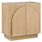 Questa Scandinavian Mid-Century 2-Door Cabinet with Arch Handles, Light Oak