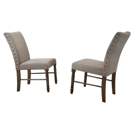Best Master Ellen Dining Side Chair in Antique Natural Oak (Set of 2)