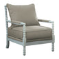 Best Master West Palm Solid Wood Living Room Accent Chair in Beige/White