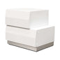 Best Master Spain 2-Drawer Poplar Wood Bedroom Nightstand in White/Silver Base