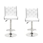 Best Master Swivel Bar Stool with Crystal and Tufted Look in White (Set of 2)