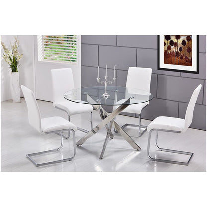 Exe Modern Chrome Dining Side Chairs, Set of 2