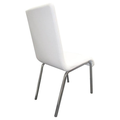 Best Master Bailee Modern Faux Leather Dining Side Chair in White (Set of 4)
