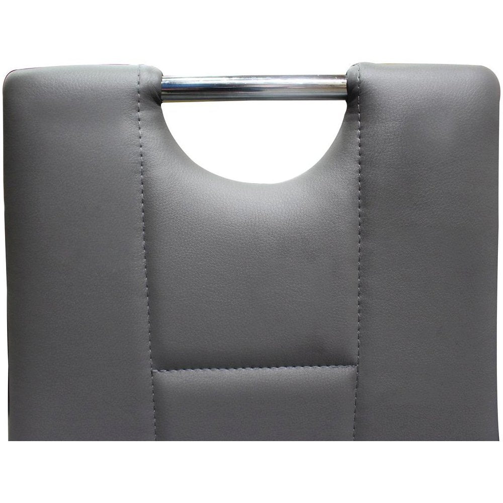 Best Master Beverly Faux Leather Upholstered Side Chair - Gray (Set of 2)
