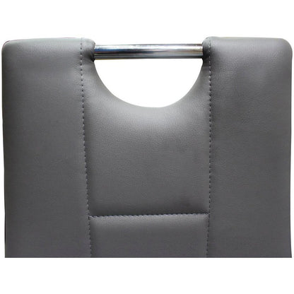 Best Master Beverly Faux Leather Upholstered Side Chair - Gray (Set of 2)