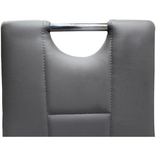 Best Master Beverly Faux Leather Upholstered Side Chair - Gray (Set of 2)