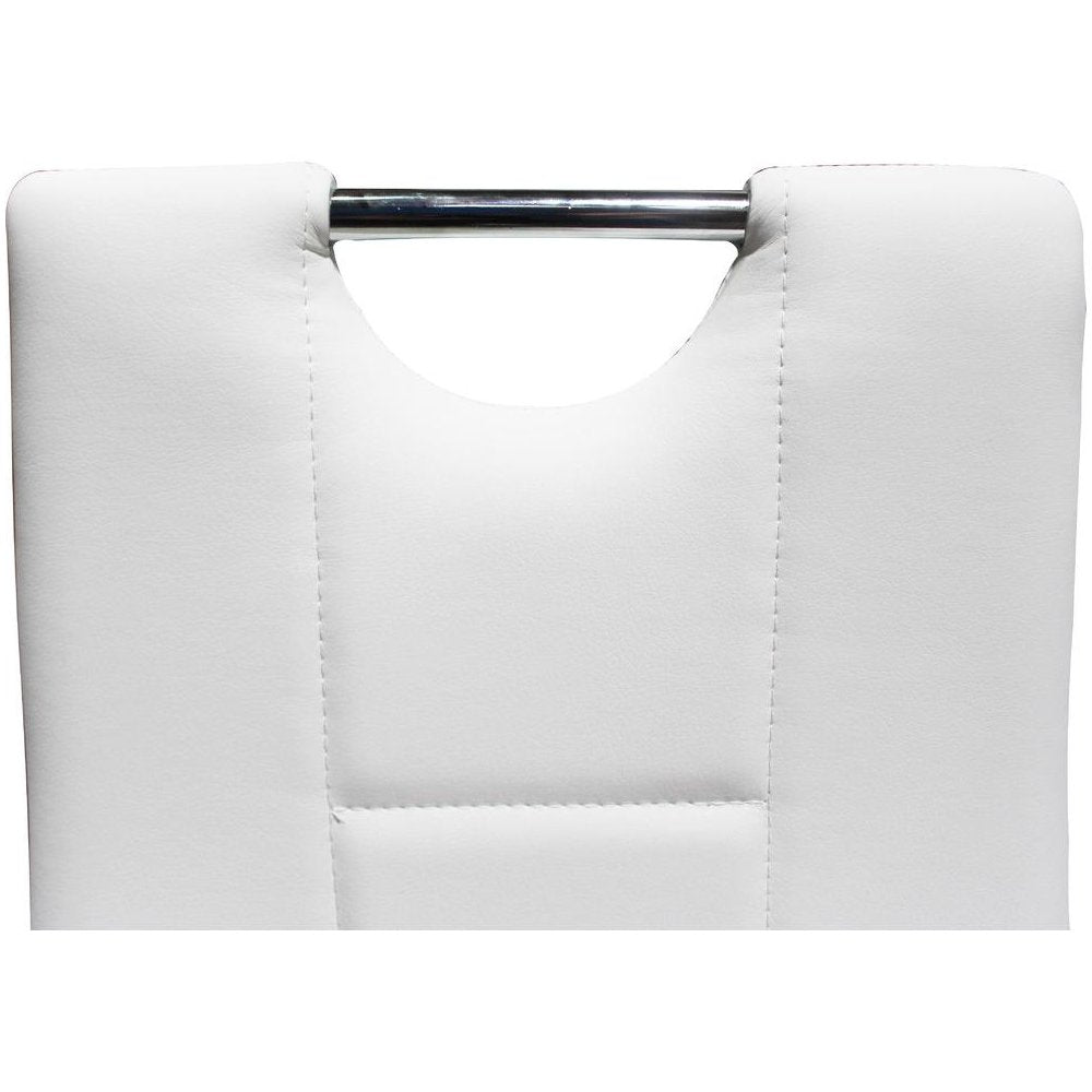 Best Master Beverly Faux Leather Upholstered Side Chair - White (Set of 2)