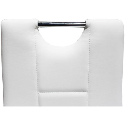 Best Master Beverly Faux Leather Upholstered Side Chair - White (Set of 2)