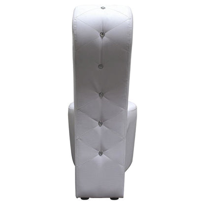 Best Master High Heel Faux Leather Crystal Studs Shoe Chair in White