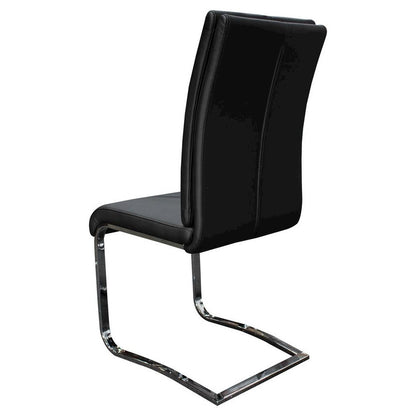 Best Master Modern Faux Leather Dining Side Chair in Black/Chrome (Set of 2)