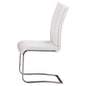 Best Master Modern Faux Leather Dining Side Chair in White/Chrome (Set of 2)