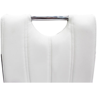 Best Master Bono Faux Leather Modern Dining Side Chair in White/Black (Set of 2)