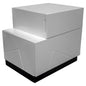 Best Master Poplar Wood Left-Facing Bedroom Nightstand in White/Black