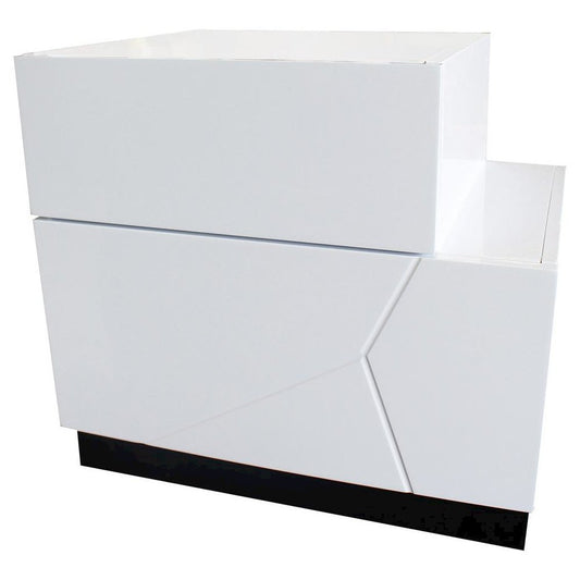 Best Master Poplar Wood Right-Facing Bedroom Nightstand in White/Black