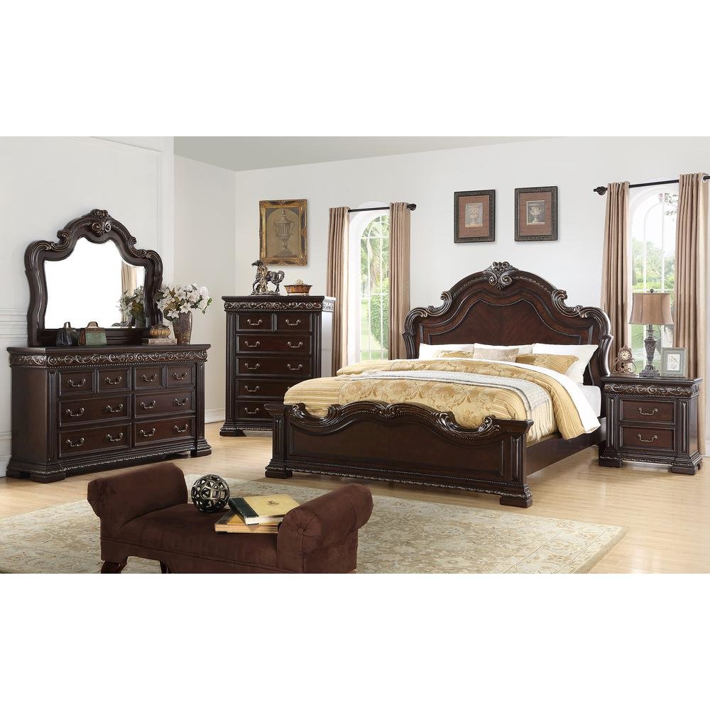 Best Master Furniture Africa 29" 2 Drawer Solid Wood Nightstand in Cherry