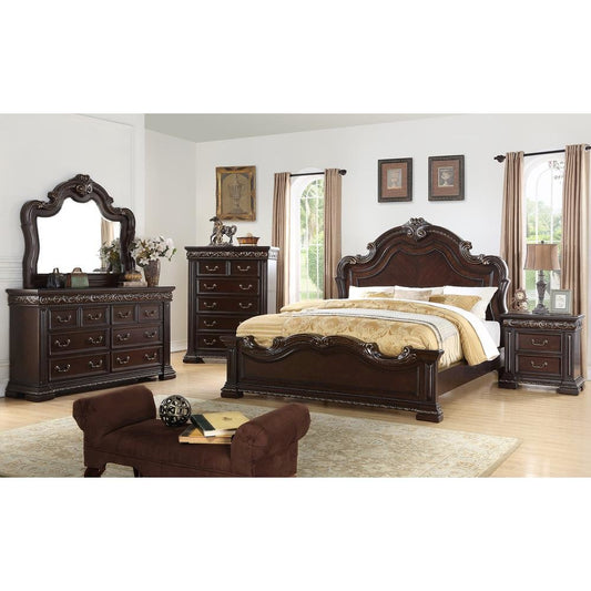 Best Master Furniture Africa 29" 2 Drawer Solid Wood Nightstand in Cherry