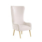 Venetian Cream Tufted Velvet High Back Arm Chair