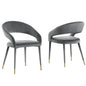 Jacques Velvet Gray Dining Chairs (Set of 2)