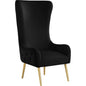 Venetian Black Tufted Velvet High Back Arm Chair