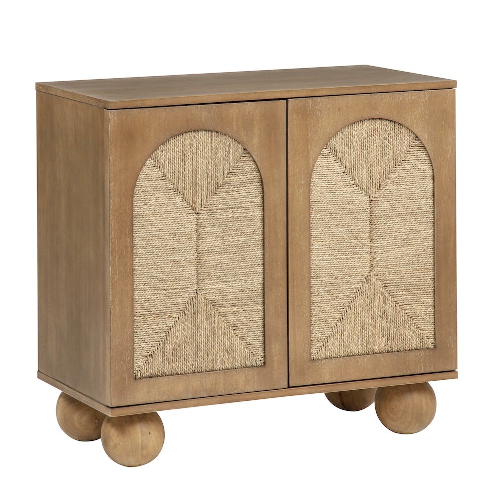Cyrus 31" Wide 2-Door Accent Cabinet Natural Wood Finish Boho Modern Storage