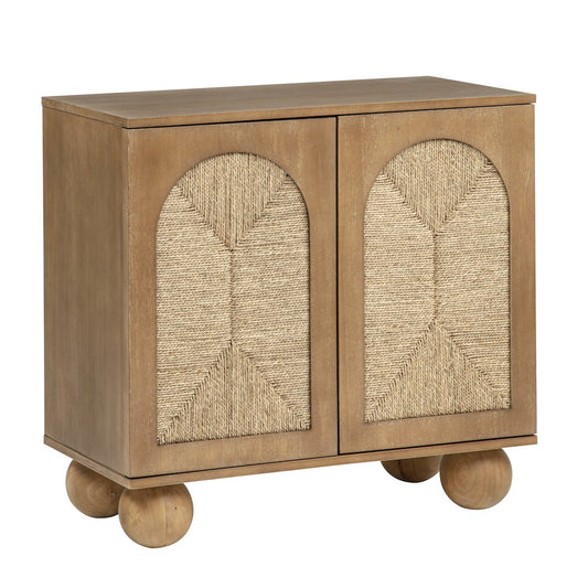 Cyrus 31" Wide 2-Door Accent Cabinet Natural Wood Finish Boho Modern Storage