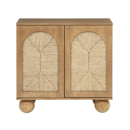Cyrus 31" Wide 2-Door Accent Cabinet Natural Wood Finish Boho Modern Storage