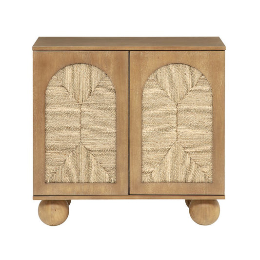 Cyrus 31" Wide 2-Door Accent Cabinet Natural Wood Finish Boho Modern Storage