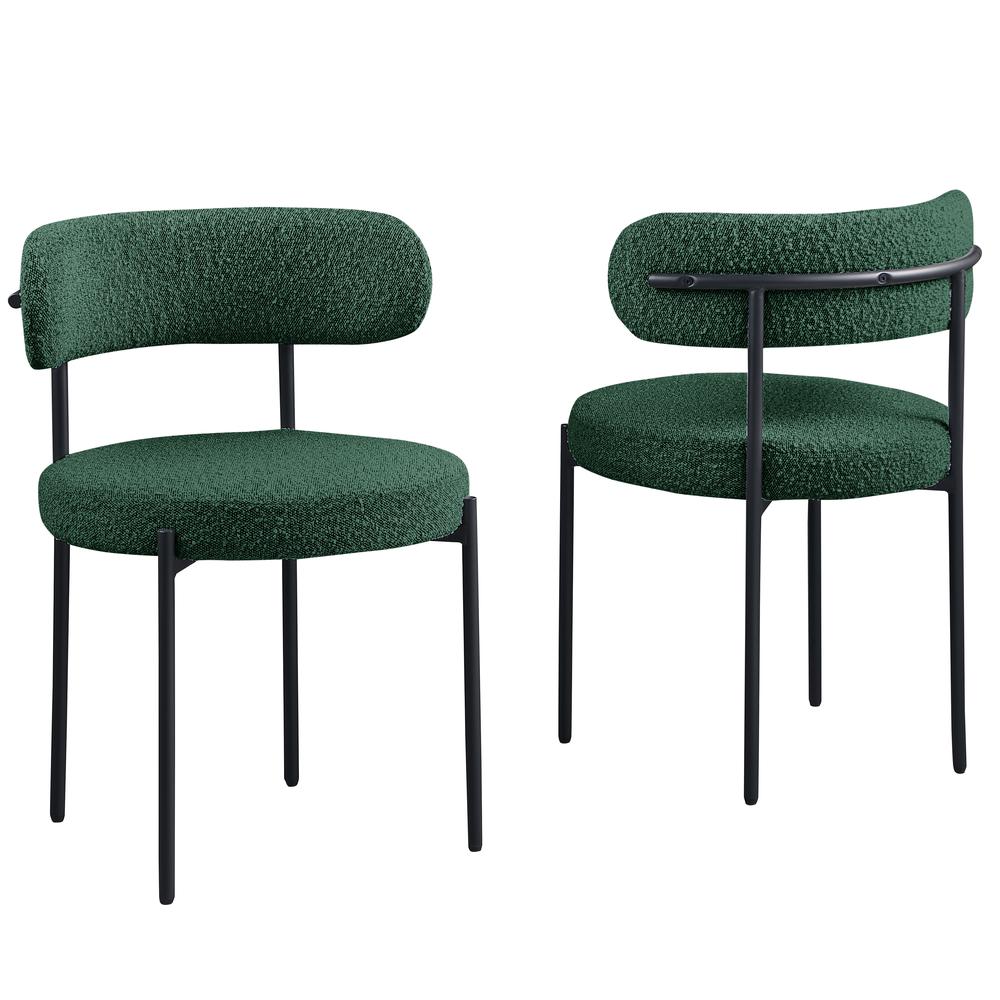 Drexel Boucle Fabric Green Dining Chairs (Set of 2)