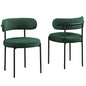 Drexel Boucle Fabric Green Dining Chairs (Set of 2)